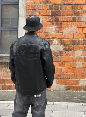 Fintage 压印机车皮衣夹克 秋冬 外套 休闲美式复古潮流情侣舒适