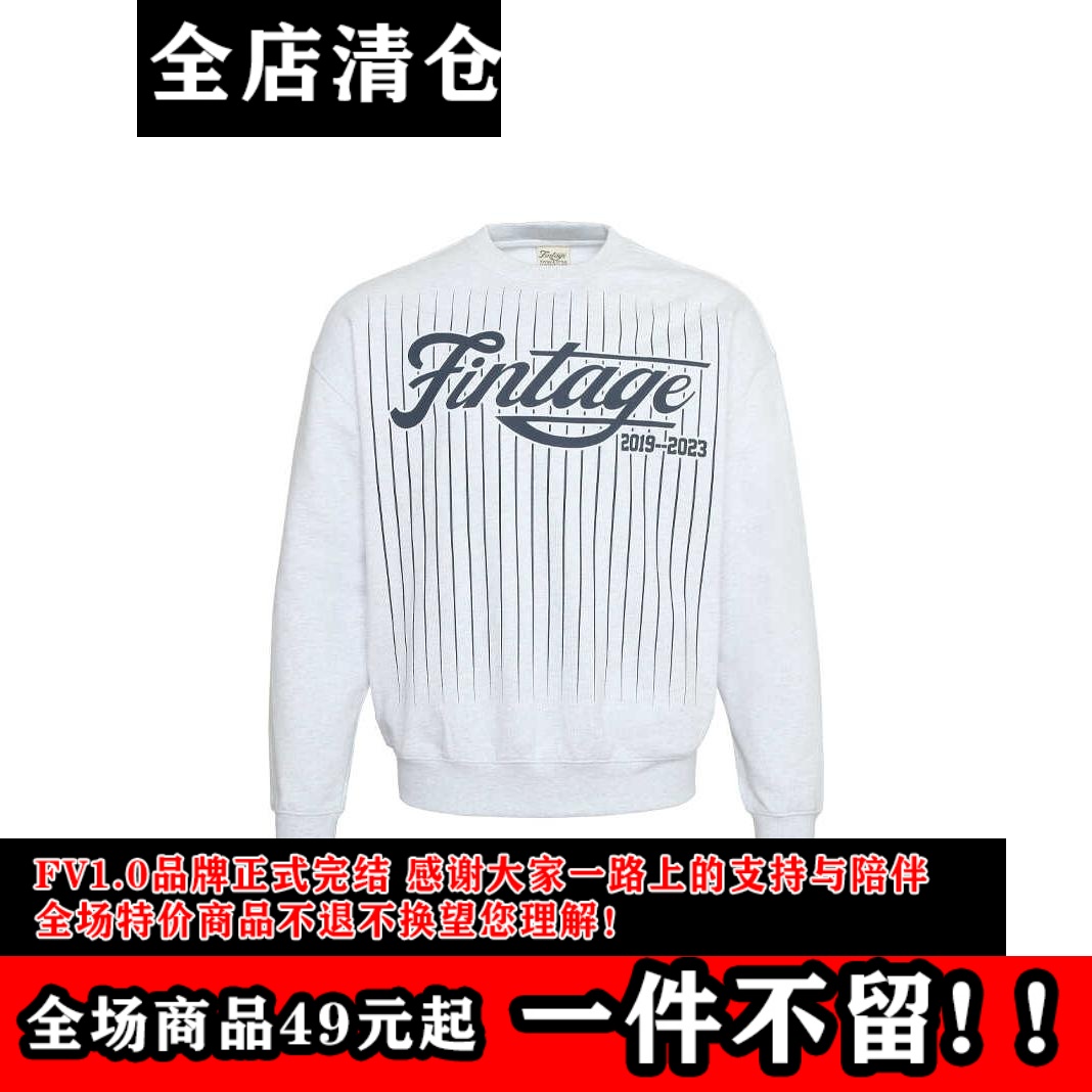 印花美式复古卫衣圆领