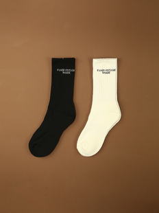 中长筒袜子男女同款 Fakevintage 基础休闲运动袜字母百搭四季