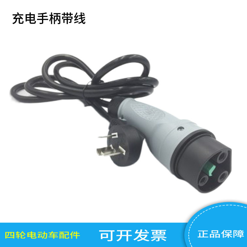 四轮电动电瓶车老年代步车220V电源充电器连接线插头同款正品配件