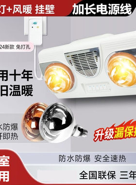 壁挂浴霸小太阳婴儿卫生间的取暖器两个灯暖神器冬季打孔洗澡间老
