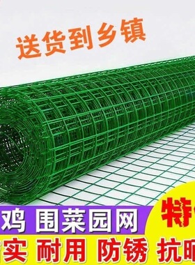 硬塑荷兰网圈地鸡鸭鹅兔铁丝网包胶钢丝网加粗拦果园绿色家禽围的