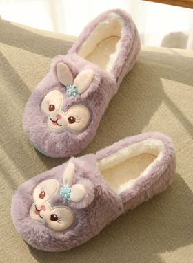 月子鞋冬季加绒包跟保暖产后厚底防滑室内可爱孕妇鞋子冬天产妇鞋