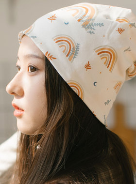 月子帽春秋季34月全棉孕妇可爱产妇帽坐月子防风夏季薄款产后头巾