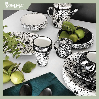 土耳其珐琅瓷泼墨手工餐具