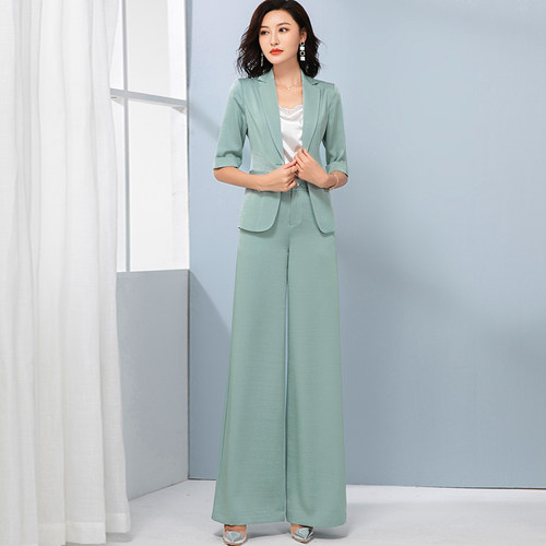 婪诗雅西装套装女夏薄款气质职业