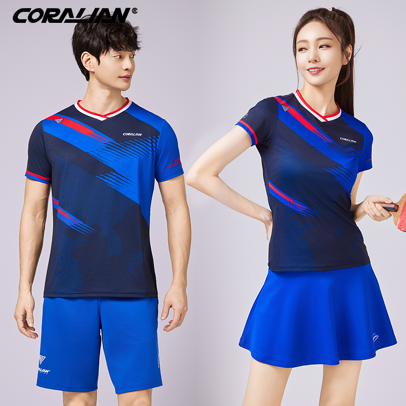 可莱安羽毛球服女上衣2025新款透气速干男韩国进口短袖运动服套装