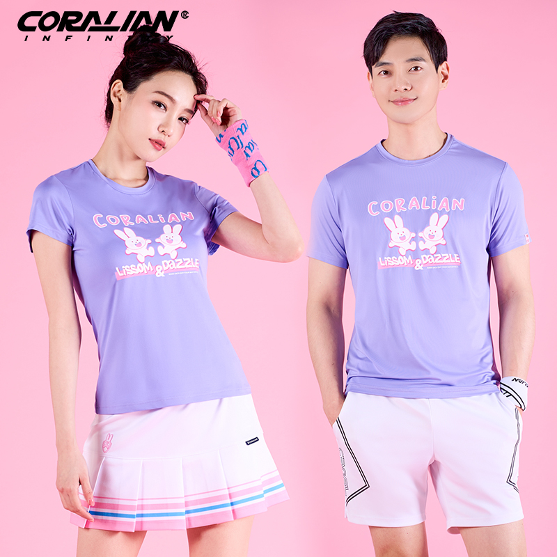 可莱安羽毛球服女套装新款夏季透气速干男短袖上衣情侣圆领运动服