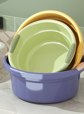 特厚塑料盆家用脸盆洗衣盆大号洗菜盆宿舍洗脚盆加深耐用洗漱盆子