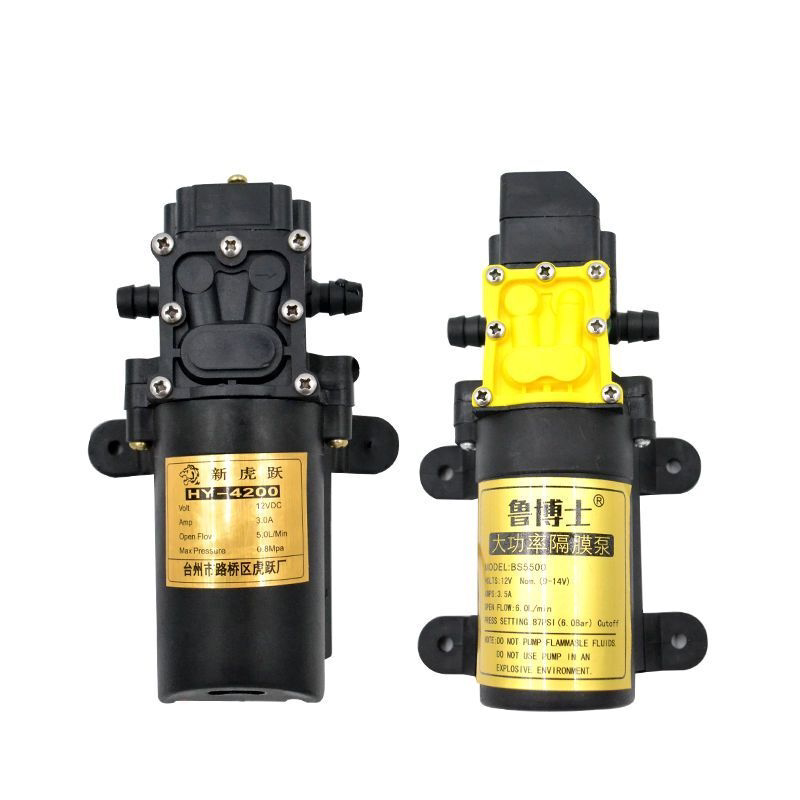12V农用电动喷雾器水泵隔膜泵智能双泵高压自吸泵大功率马达