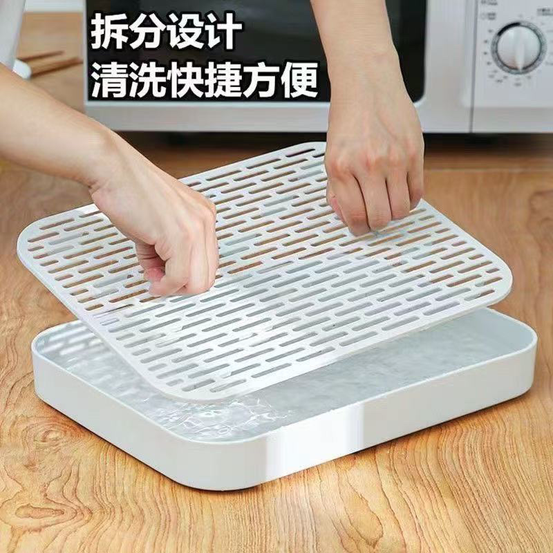 杯子收纳置物架杯架客厅茶几玻璃茶杯双层沥水托盘家用桌面水果盘