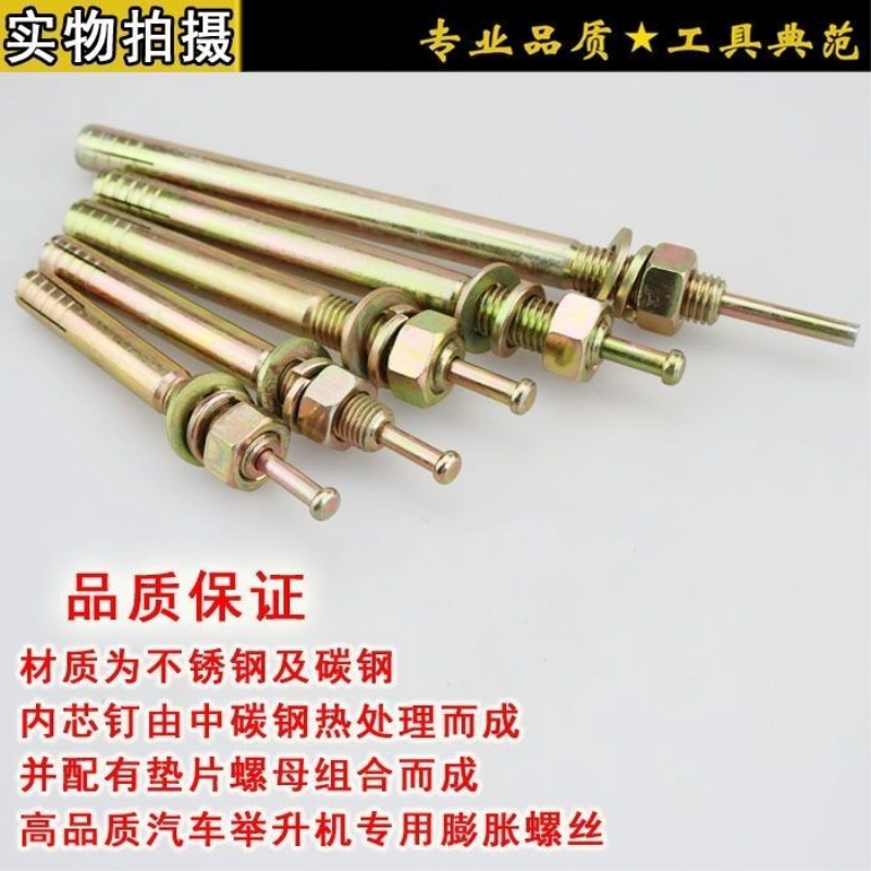 举升机专用膨胀螺丝加长国标击芯膨胀螺栓锤击敲钉汽车升降机膨胀