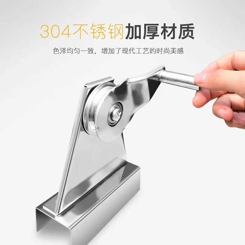 不锈钢304旗杆摇轮配件手摇升降滑轮旗帜手拉绳专用吊轮三角滑轮