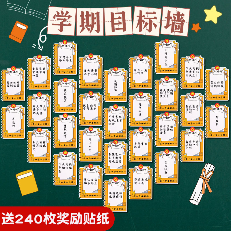 给自己立个flag心愿卡学生新学期中考高考加油手写励志目标卡片墙贴许愿公司销售学习计划挑战班级教室布置