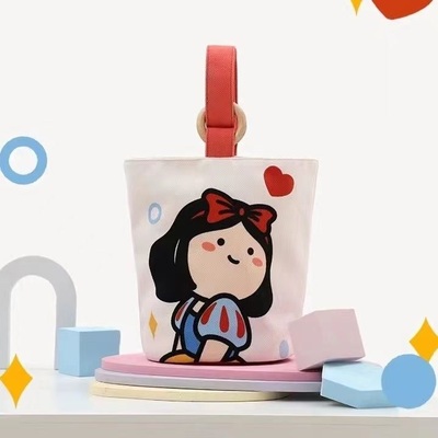 上班族便携便捷手提袋帆布帆布包可爱手提包便当包宝妈水桶外出