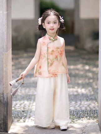 汉服女童26年夏装宝宝新中式裤子套装小女孩古装儿童日常休闲唐装