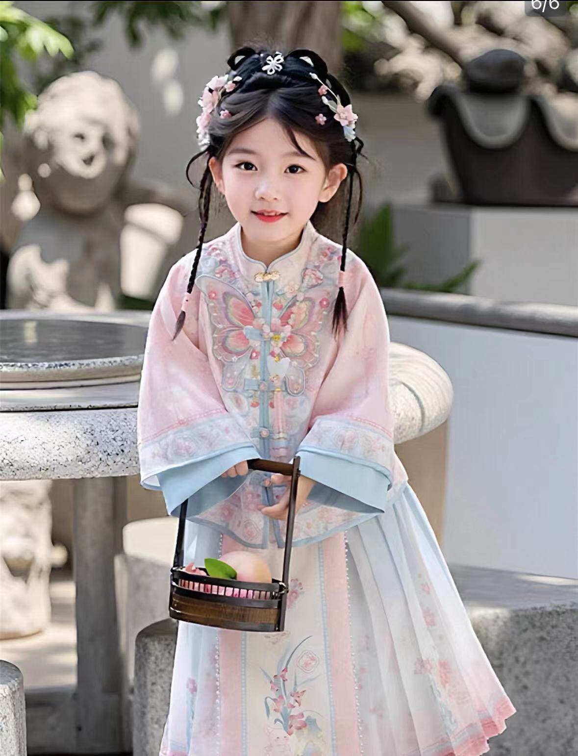 女童汉服2026新款中国风马面裙刺绣格格服套装蝴蝶超仙古风唐装