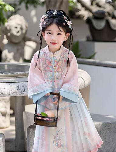 女童汉服2026新款中国风马面裙刺绣格格服套装蝴蝶超仙古风唐装