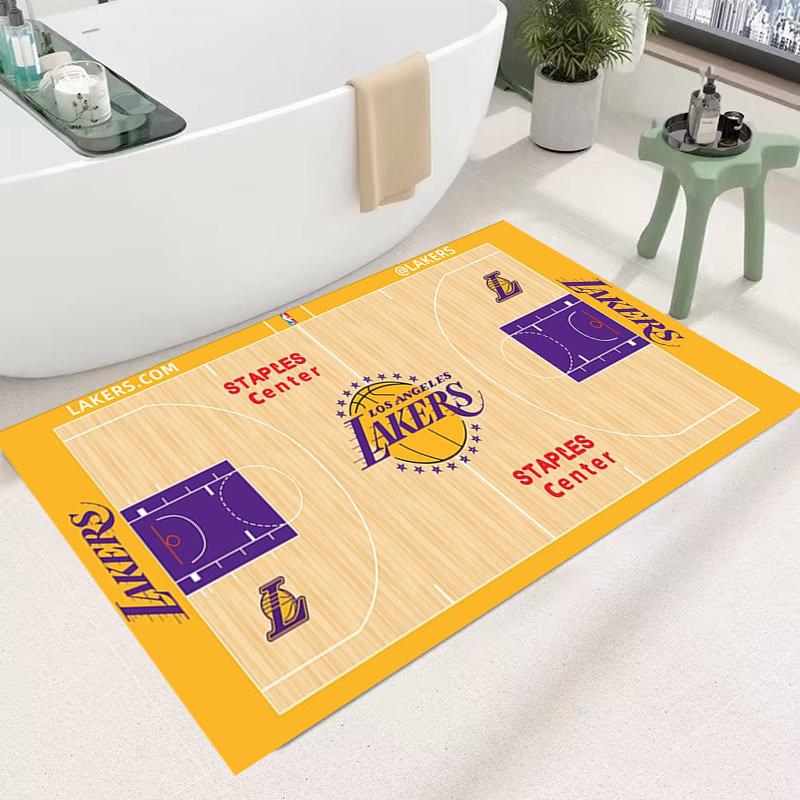 NBA篮球硅藻泥吸水垫浴室入户防滑地垫厕所脚垫地毯进门家用速干