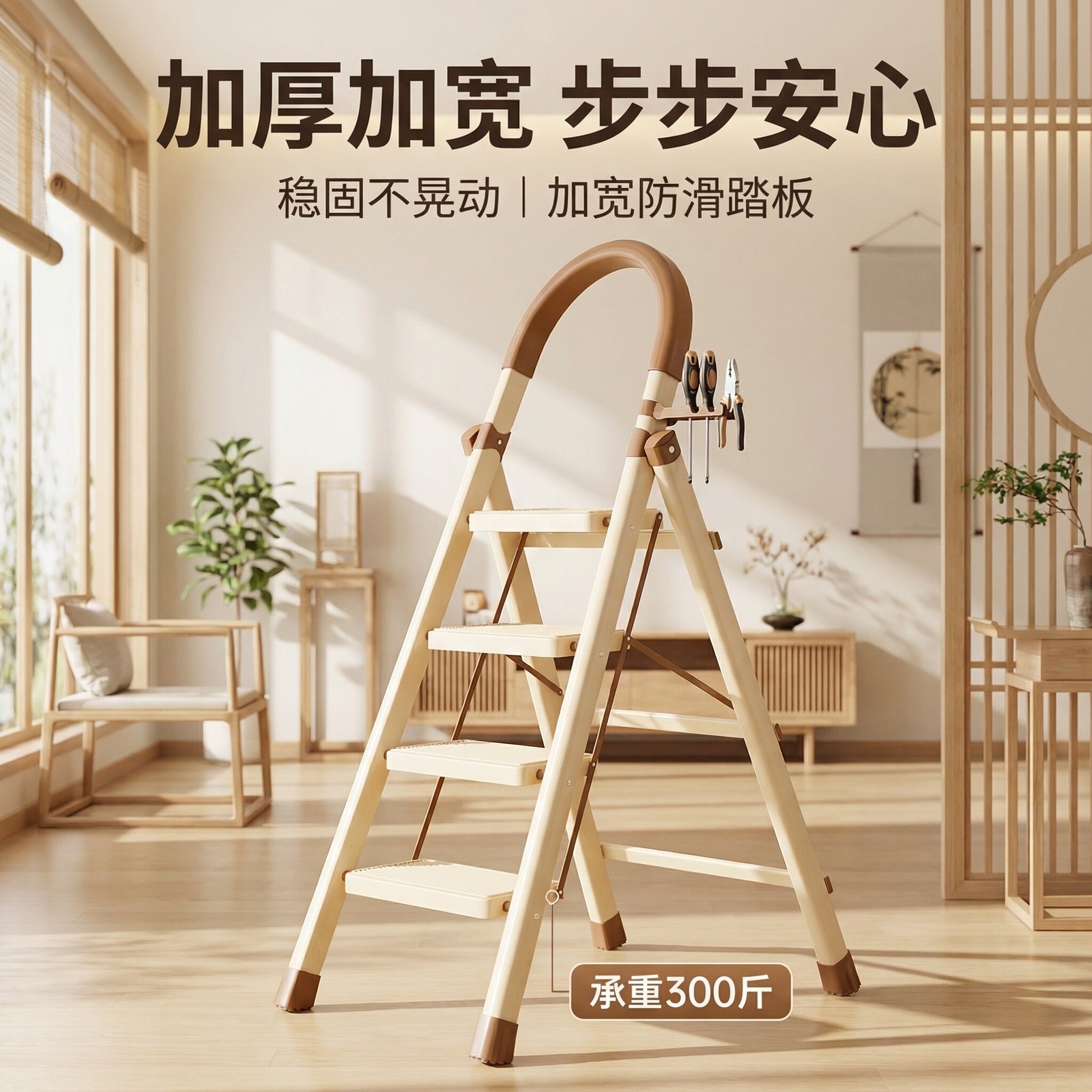 ins风家用梯多功能免安装加厚