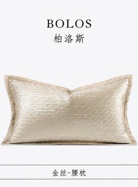 柏洛斯Luxurious『金丝』轻奢高端香槟金抱枕法式风沙发腰枕靠垫
