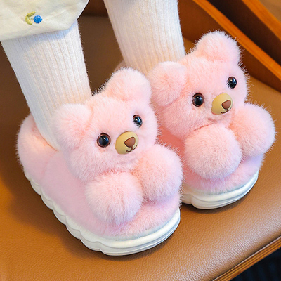 冬季儿童棉拖鞋可爱室内居家防滑女孩宝宝2025新款男童包跟棉鞋女