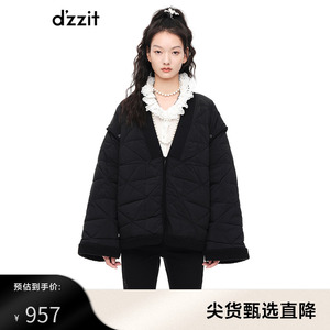 dzzit地素 奥莱冬季专柜淑女休闲可拆卸袖口和风羽绒服女