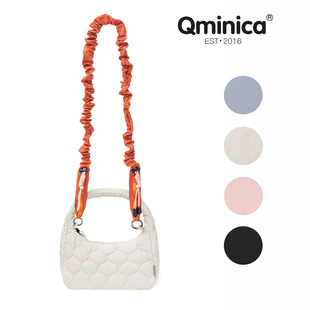 2026Qminica官网软乎乎多功能妈咪包可斜挎手提菱格绗缝托特遛娃