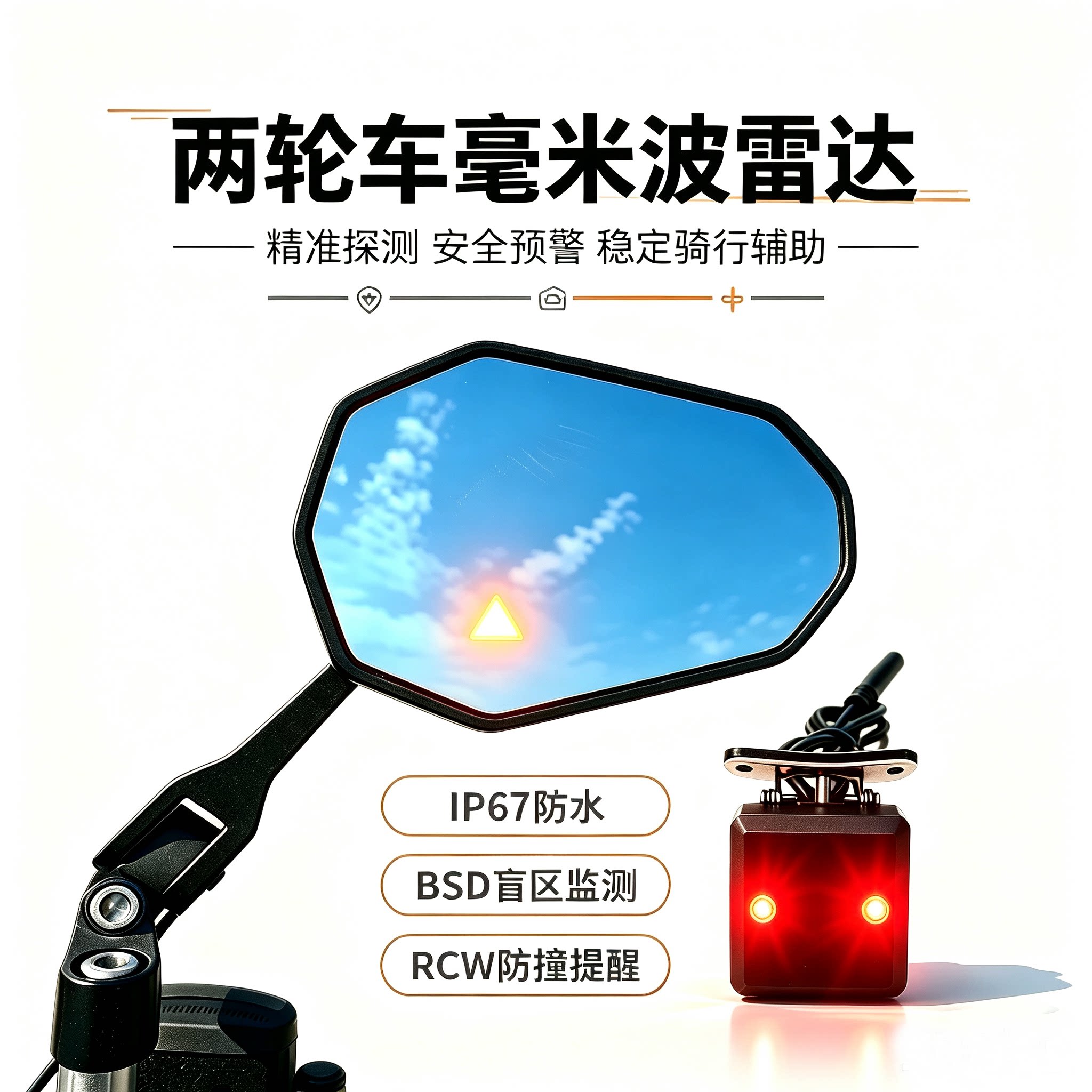 适用于九号爱玛台铃小牛电动自行电动车反光镜