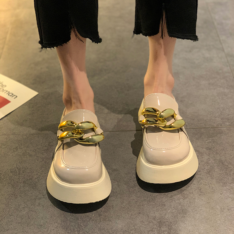 穆勒拖鞋女2022年春夏新款拖鞋女外穿厚底包头金属环扣网红半拖鞋