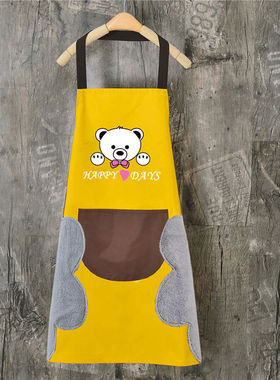 加长围裙罩衣家用厨房洗菜洗碗防水防油污围兜做饭围腰清洁用围裙