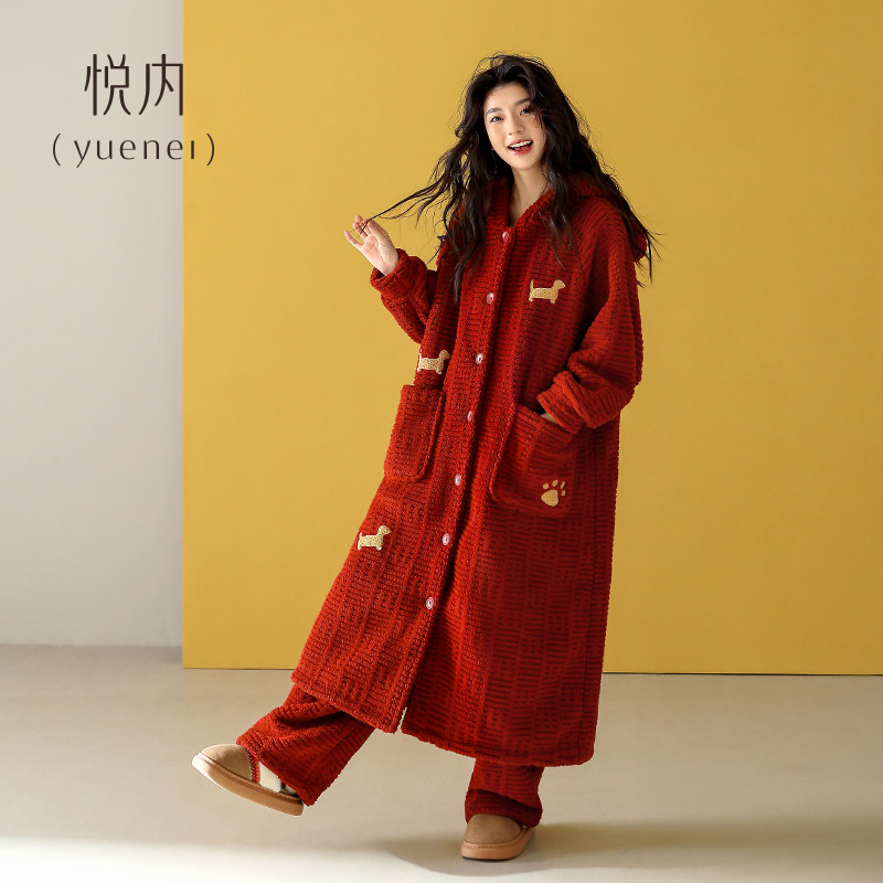 【商场同款】悦内女士半边绒睡袍
