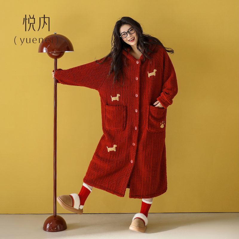 【商场同款】悦内女士法兰绒睡袍