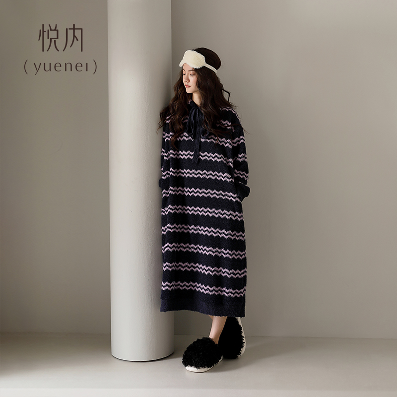 【商场同款】悦内女士半边绒睡裙