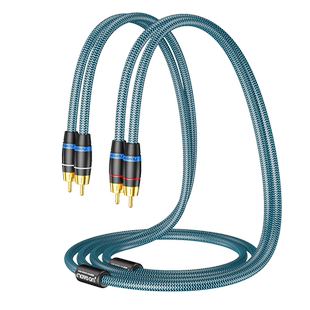 台湾Tanner天蓝6N无氧铜双莲花RCA红白CD功放汽车音响音频信号线