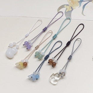 新款手编绳挂坠手机挂件文昌笔吊坠毛笔小提溜包挂diy配饰壶钮坠