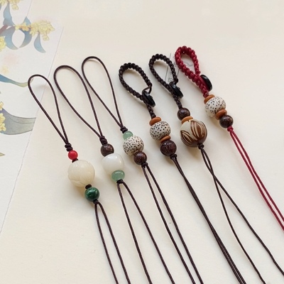 手工编织汽车钥匙扣半成品挂绳diy配件 手机链挂件玉石吊坠绳短款