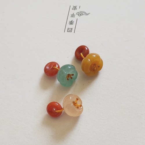 南红隔珠饰品配饰diy手链手串吊坠面包圈玉石桂花小提溜手作配件