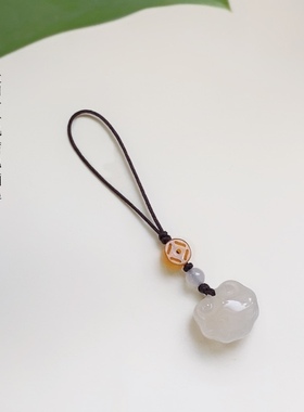 「如•意」中式玛瑙玉髓手机吊坠钥匙扣包包优盘挂件防丢男女款式