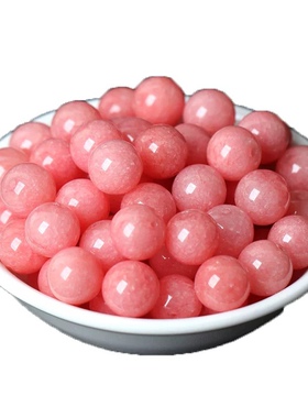 红纹石玉髓散珠DIY饰品水晶粉润红色手串配珠粉玉石配件 手链串珠