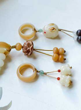 菩提根跑环弟子珠穗子莲蓬大莲花兔子DIY配件手捻手串无患子吊饰