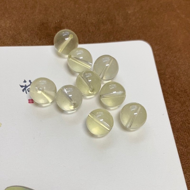 天然黄水晶散珠diy手链配珠柠檬黄巴西7A高品质水晶手串隔珠单珠