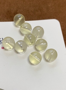 天然黄水晶散珠diy手链配珠柠檬黄巴西7A高品质水晶手串隔珠单珠