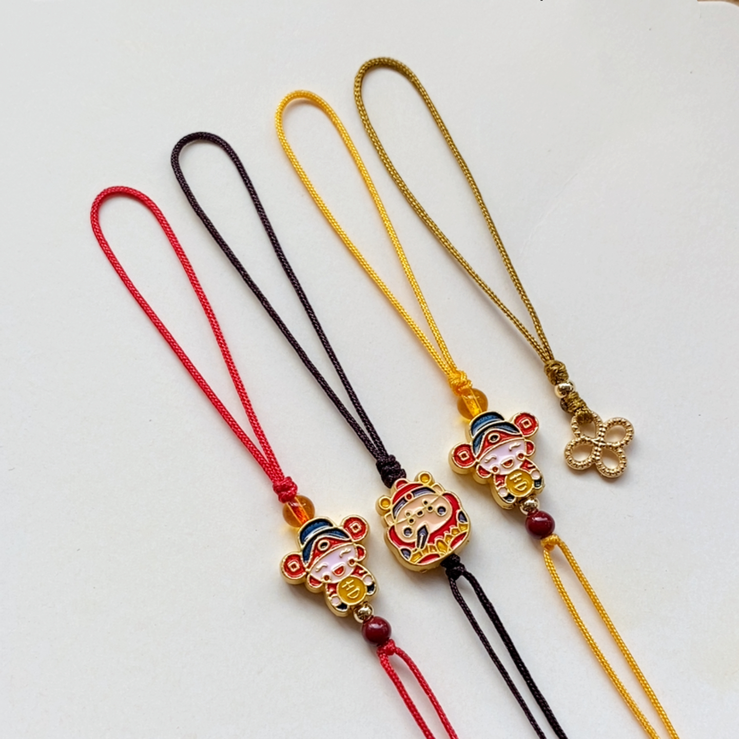 新款新中式珐琅釉原创财C手机挂件挂绳半成品钥匙扣汉服押襟包挂