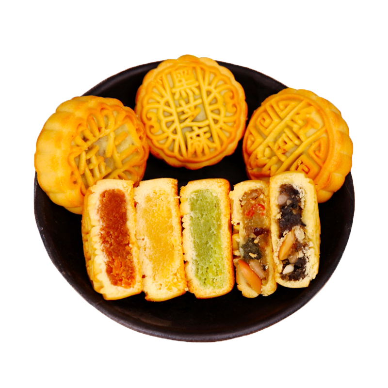 广式迷你蛋黄水果小月饼
