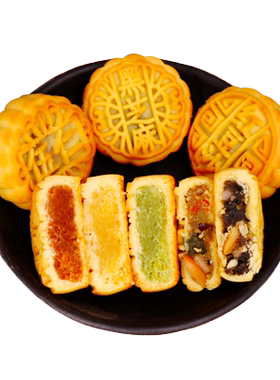 100个蛋黄迷你小月饼散装广式