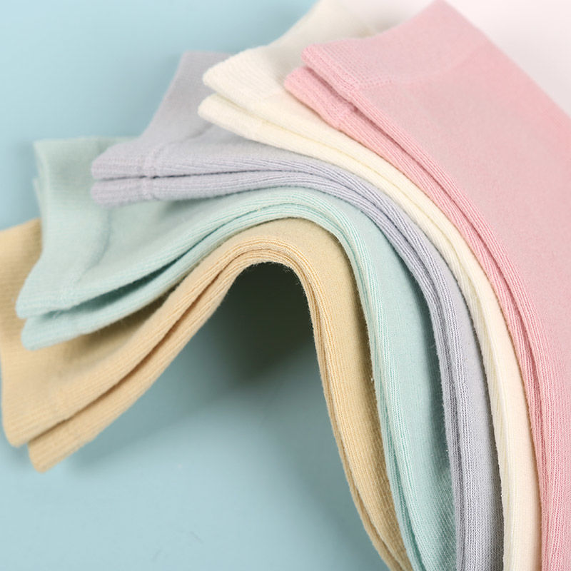 5双袜子女100%中筒袜秋冬韩版女袜糖果色休闲运动女士棉袜