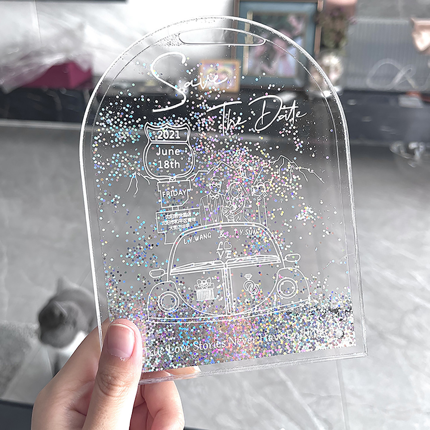 高端结婚请柬请帖创意定制亚克力个性商务邀请函欧式婚礼喜帖贺卡