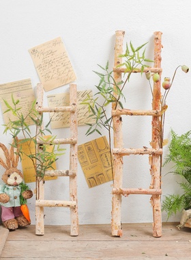 幼儿园装饰实木阶梯田园风格自然角落商店展示拍摄道具斯堪的纳维