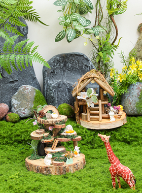 幼儿园户外庭院花园别墅木梯创意个性摆件仿真灯光夜光装饰材料